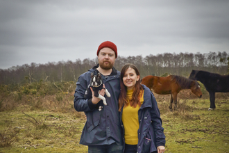 Laura and Lewis with dog