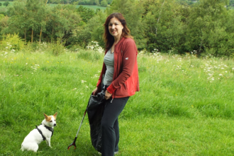 Jane Cooper with Meggie the dog