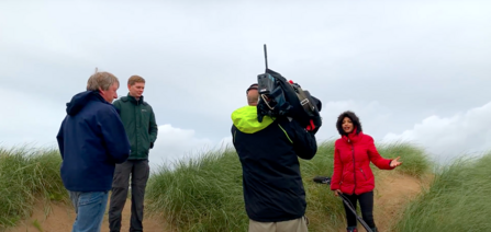 Socially distancing BBC Breakfast Filming - sand lizard reintroduction